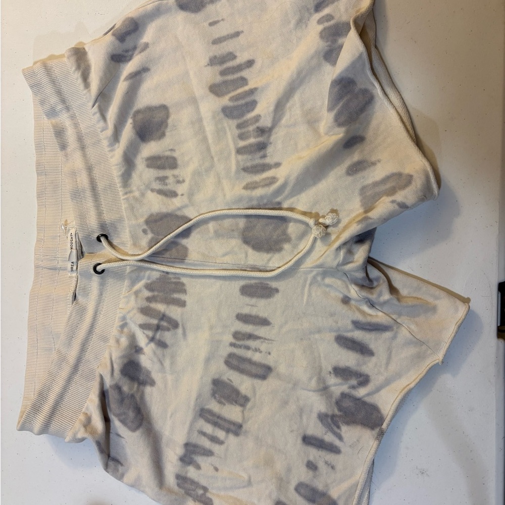 Threads 4 Thought Tie-Dye Shorts in Cream and Gray